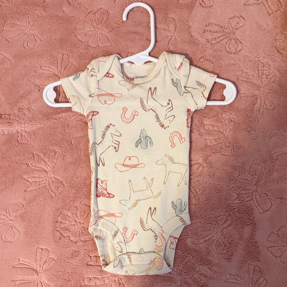 Carter's Cream Bodysuit with Western Motif